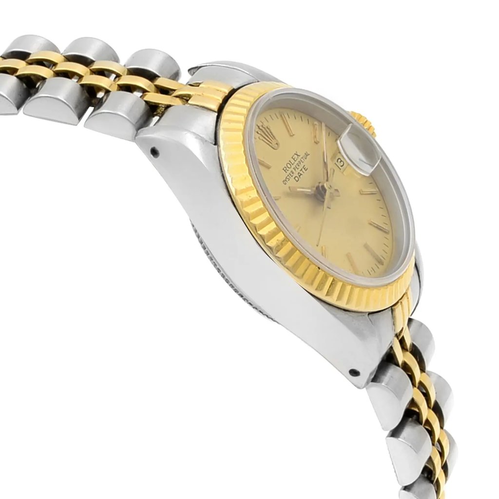 View Of Opposite Crown Facing Side Of Rolex 69173 Stainless Steel Watch Pre Owned Condition