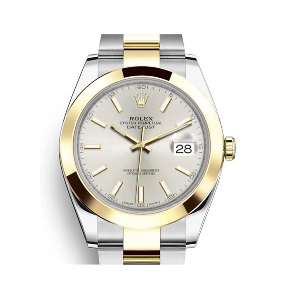 Up Close Front Facing Picture Of Rolex 126303 Stainless Steel Watch Pre Owned Condition