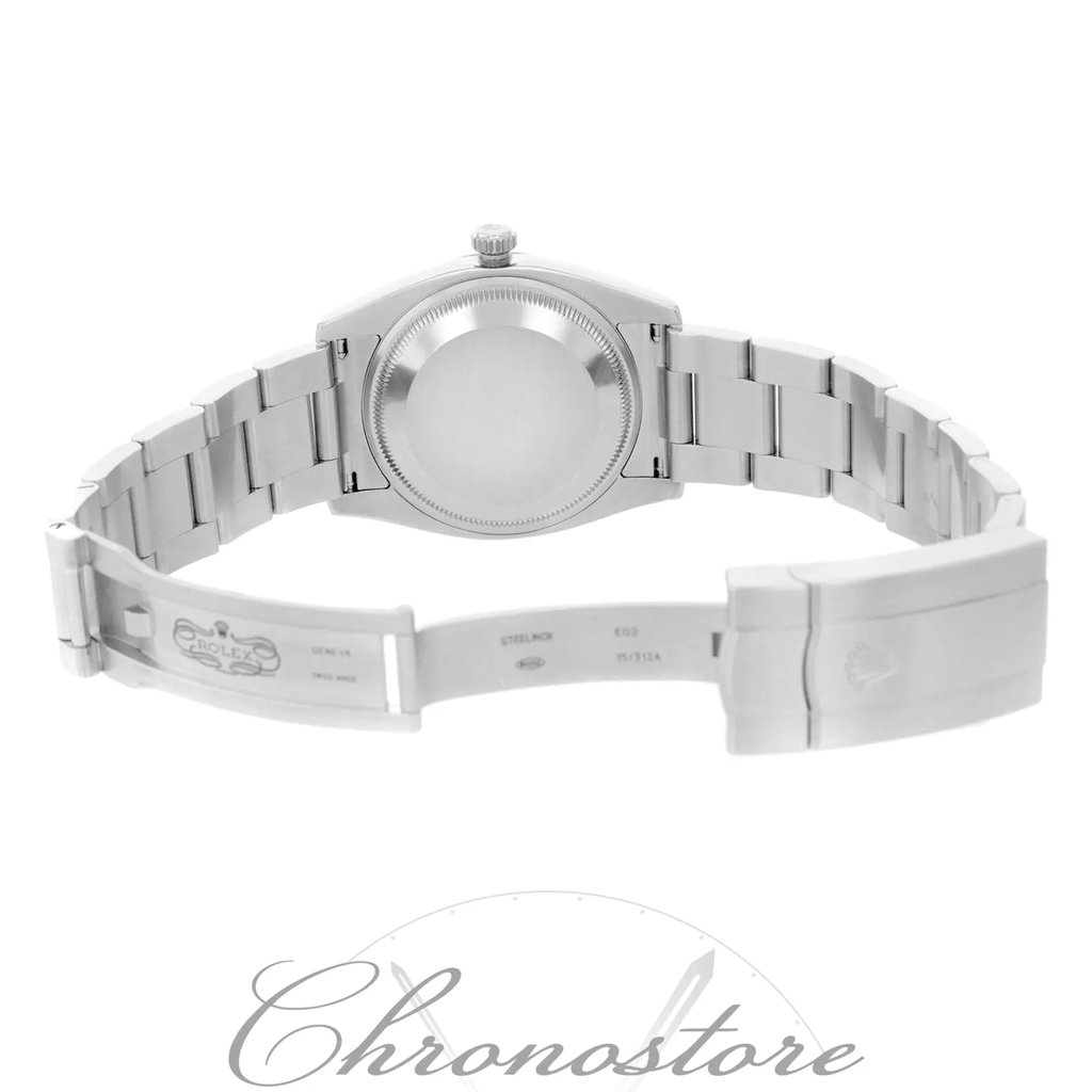 Back View Of {Caseback} Back Case And Open Stainless Steel Band Of Rolex 114234 Watch Pre Owned Condition