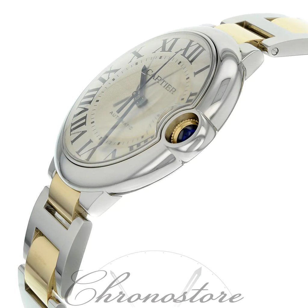View Of Crown Facing Side Of Cartier W69009Z3 Stainless Steel Watch Unworn Condition