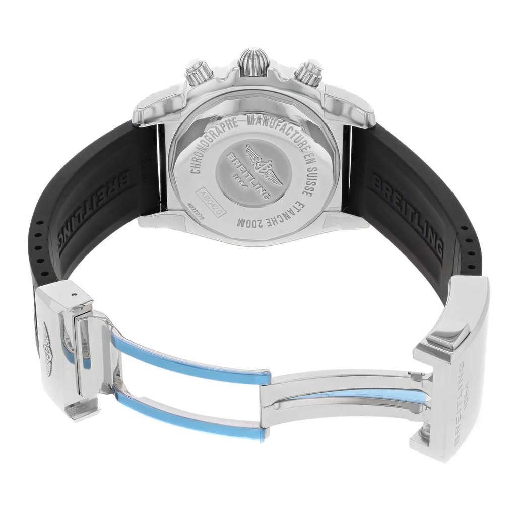 Back View Of {Caseback} Back Case And Open Rubber Band Of Breitling AB042011/BB56-153S Watch Display Model Condition