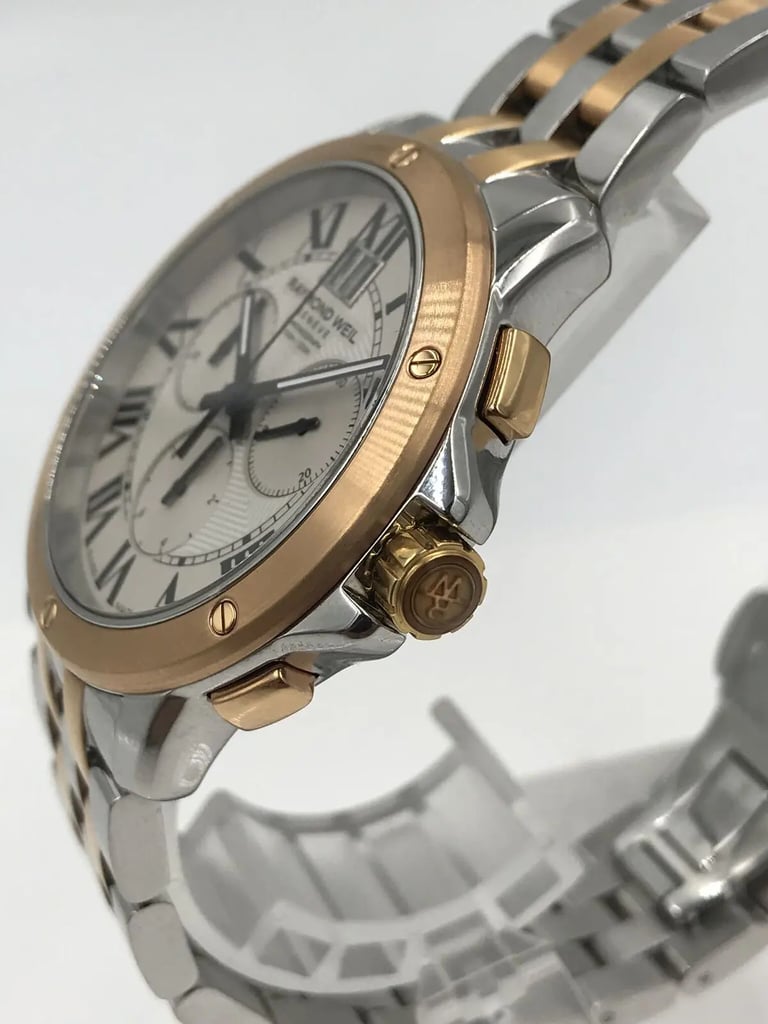 View Of Crown Facing Side Of RAYMOND WEIL 4891-SP5-00660 Stainless Steel Watch Pre Owned Condition