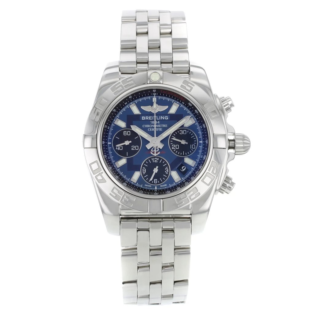 Front Full View Of Breitling AB014012/C830-378A Stainless Steel Watch Display Model Condition {Product Condition}