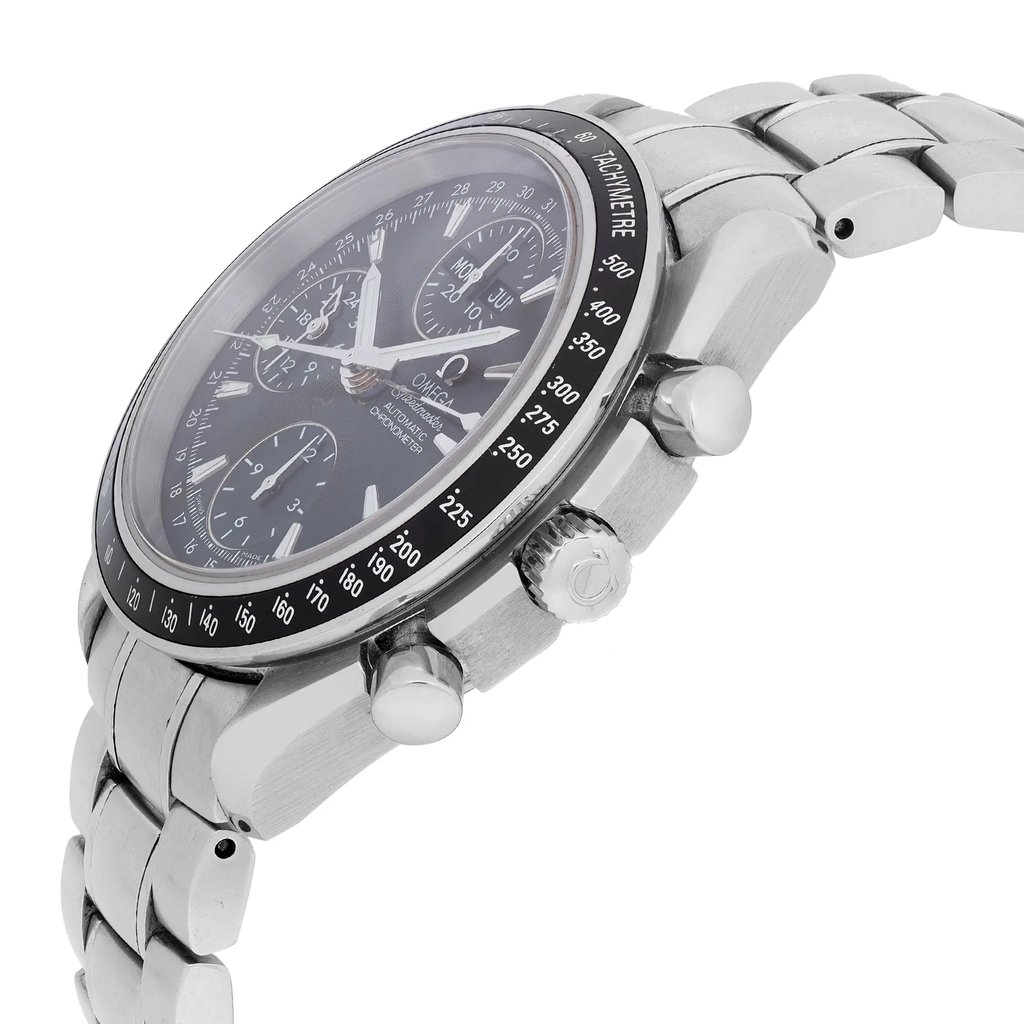 View Of Crown Facing Side Of OMEGA 3220.50.00 Stainless Steel Watch Pre Owned Condition