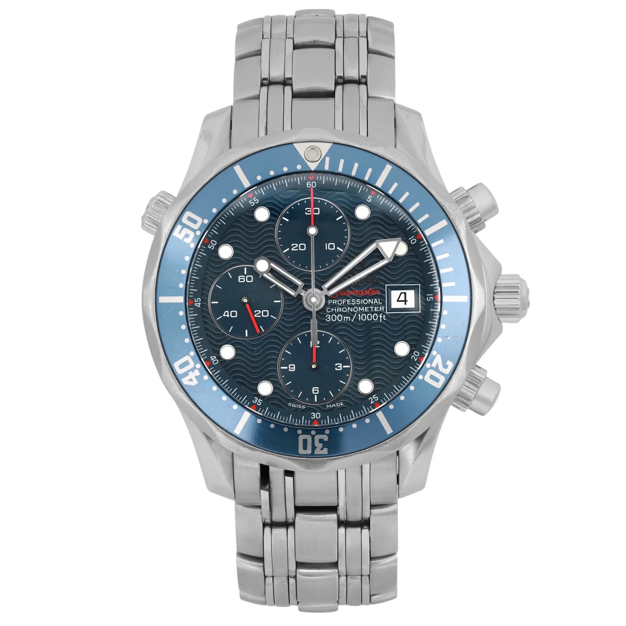 Front Full View Of OMEGA 2225.80.00 Stainless Steel Watch Pre Owned Condition Good