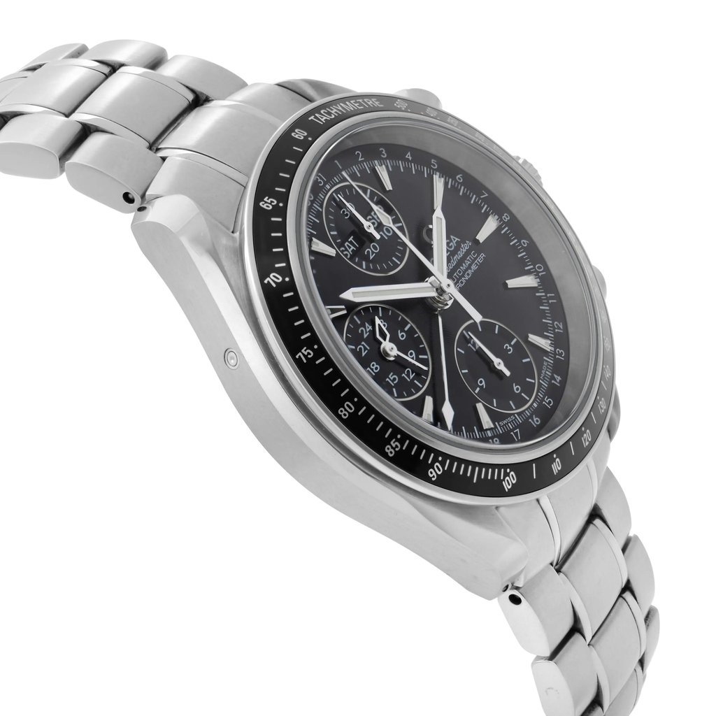 View Of Opposite Crown Facing Side Of OMEGA 3220.50.00 Stainless Steel Watch Pre Owned Condition