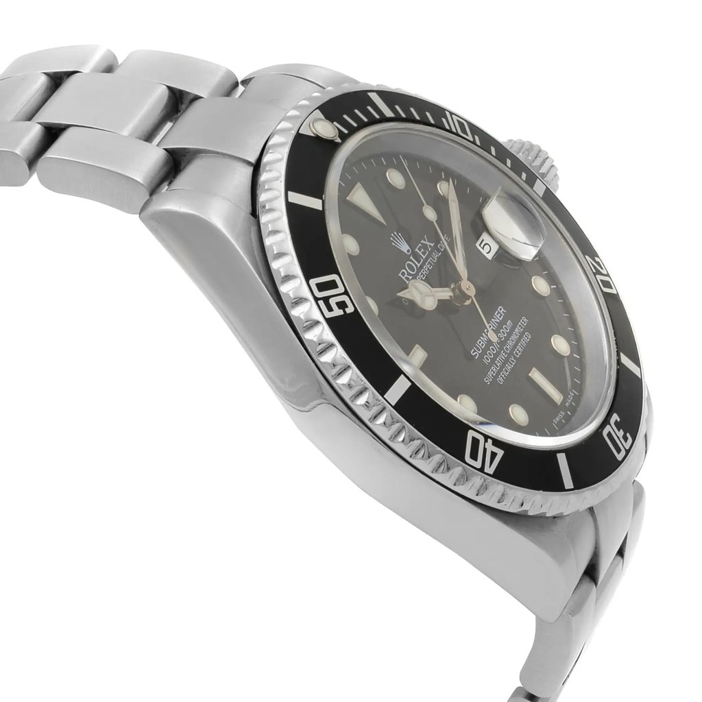 View Of Opposite Crown Facing Side Of Rolex 16610T Stainless Steel Watch Pre Owned Condition