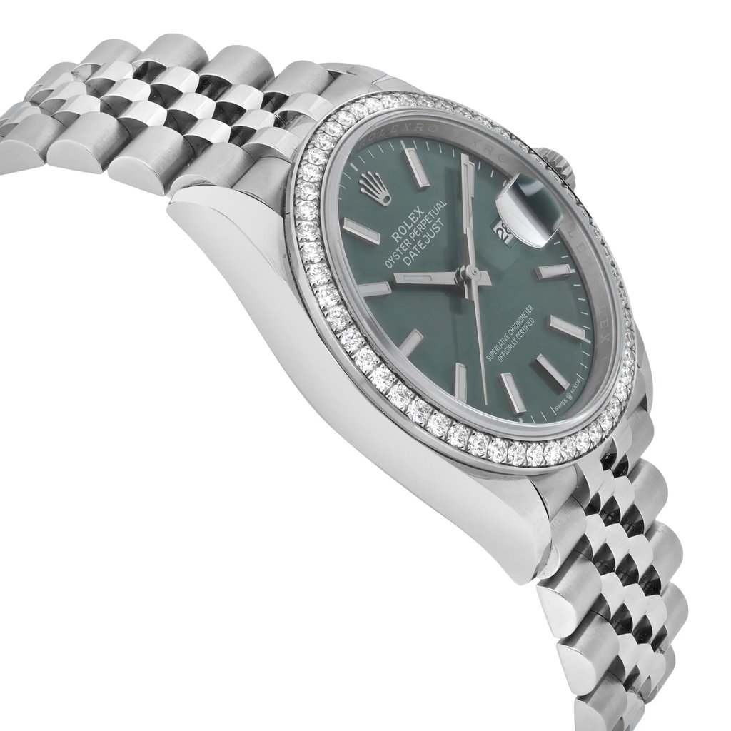 View Of Opposite Crown Facing Side Of Rolex  126284RBR Stainless Steel Watch Unworn Condition