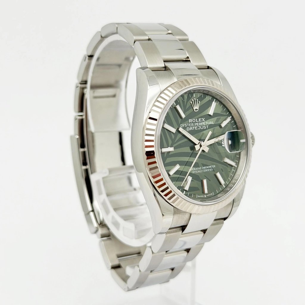 View Of Opposite Crown Facing Side Of Rolex 126234 Stainless Steel Watch New Condition