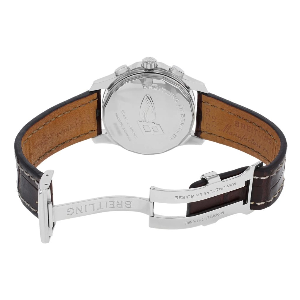 Back View Of {Caseback} Back Case And Open Leather Band Of Breitling P26362 Watch Pre Owned Condition