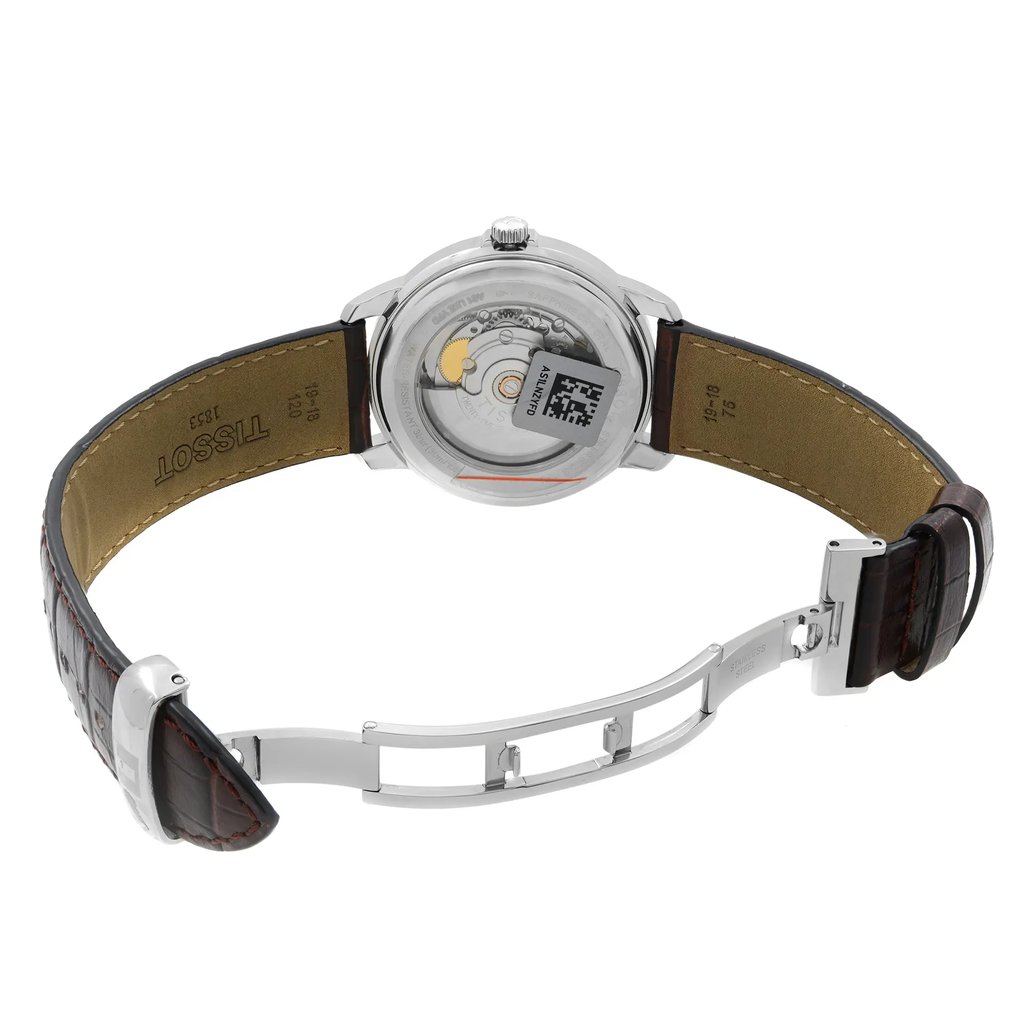 Back View Of Exhibition Back Case And Open Leather Band Of Tissot T065.430.16.031.00 Watch Display Model Condition