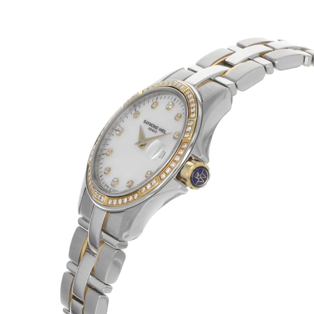 View Of Crown Facing Side Of RAYMOND WEIL 9460-SGS-97081 Stainless Steel Watch Display Model Condition