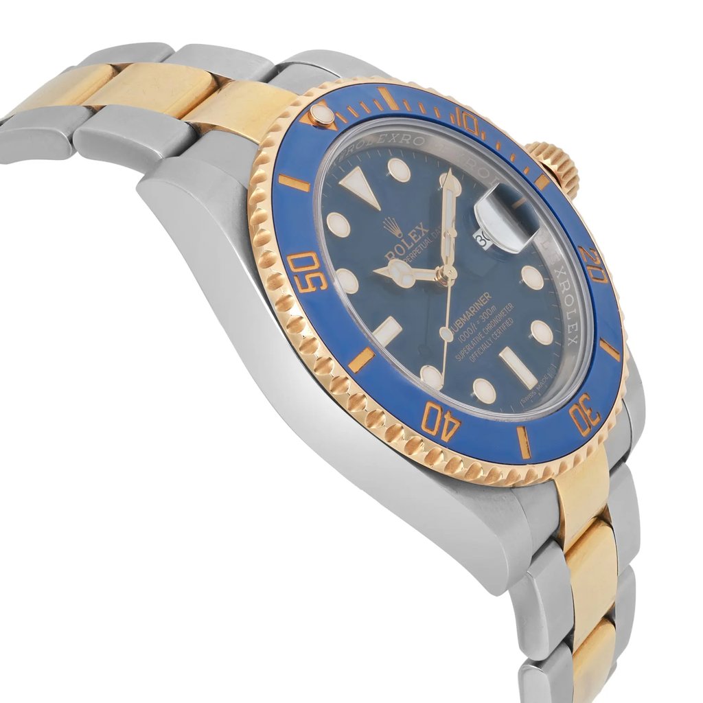 View Of Opposite Crown Facing Side Of Rolex 116613LB Stainless Steel Watch Pre Owned Condition