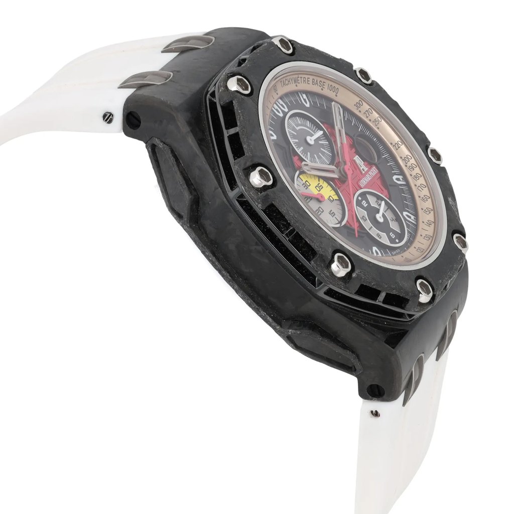 View Of Opposite Crown Facing Side Of Audemars Piguet 26290IO Carbon Fiber Watch Pre Owned Condition
