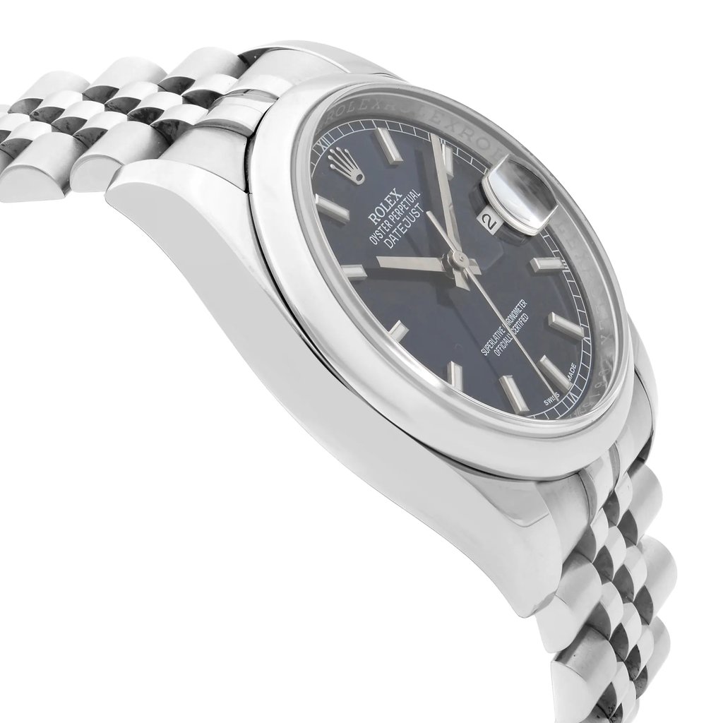 View Of Opposite Crown Facing Side Of Rolex 116200 Stainless Steel Watch Pre Owned Condition