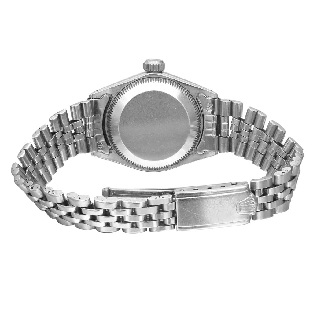 Back View Of Screwback Back Case And Closed Stainless Steel Band Of Rolex 6517 Watch Pre Owned Condition