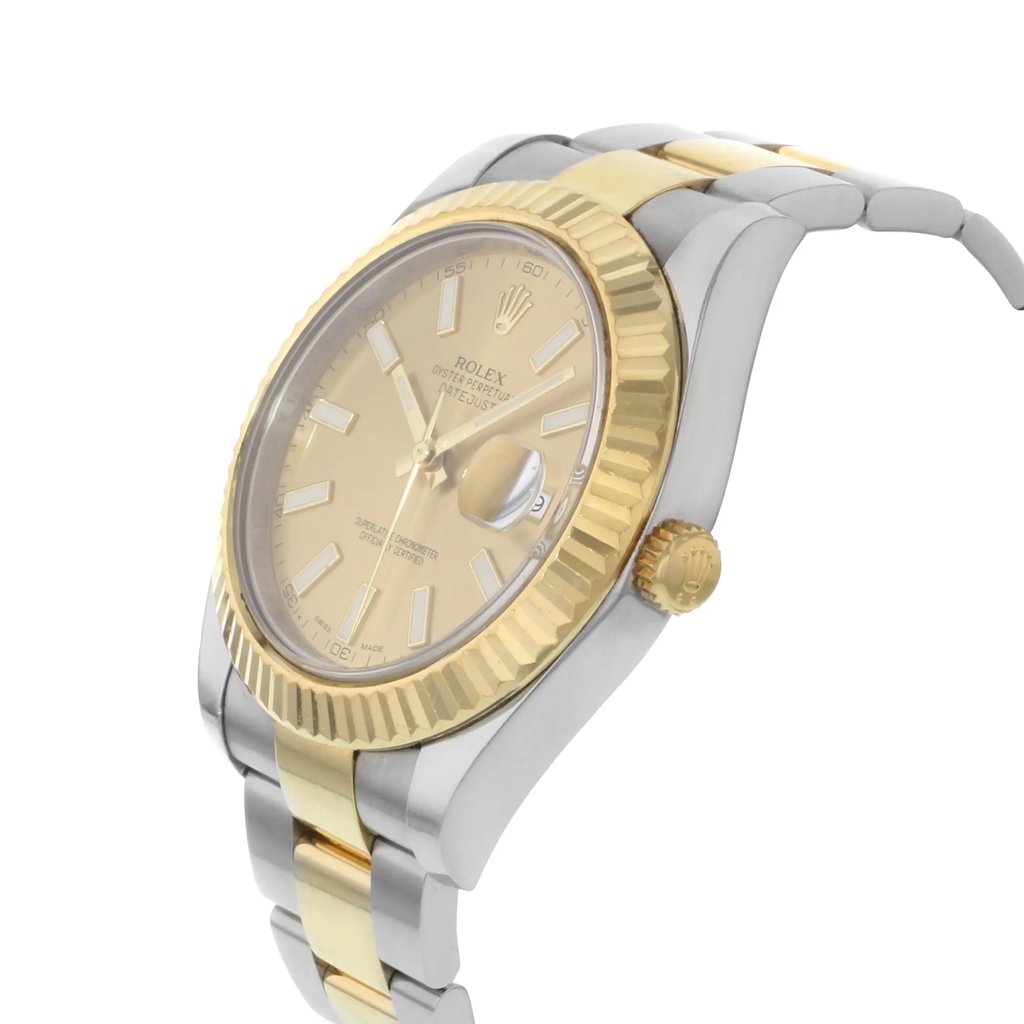 View Of Crown Facing Side Of Rolex 116333 Stainless Steel Watch Pre Owned Condition