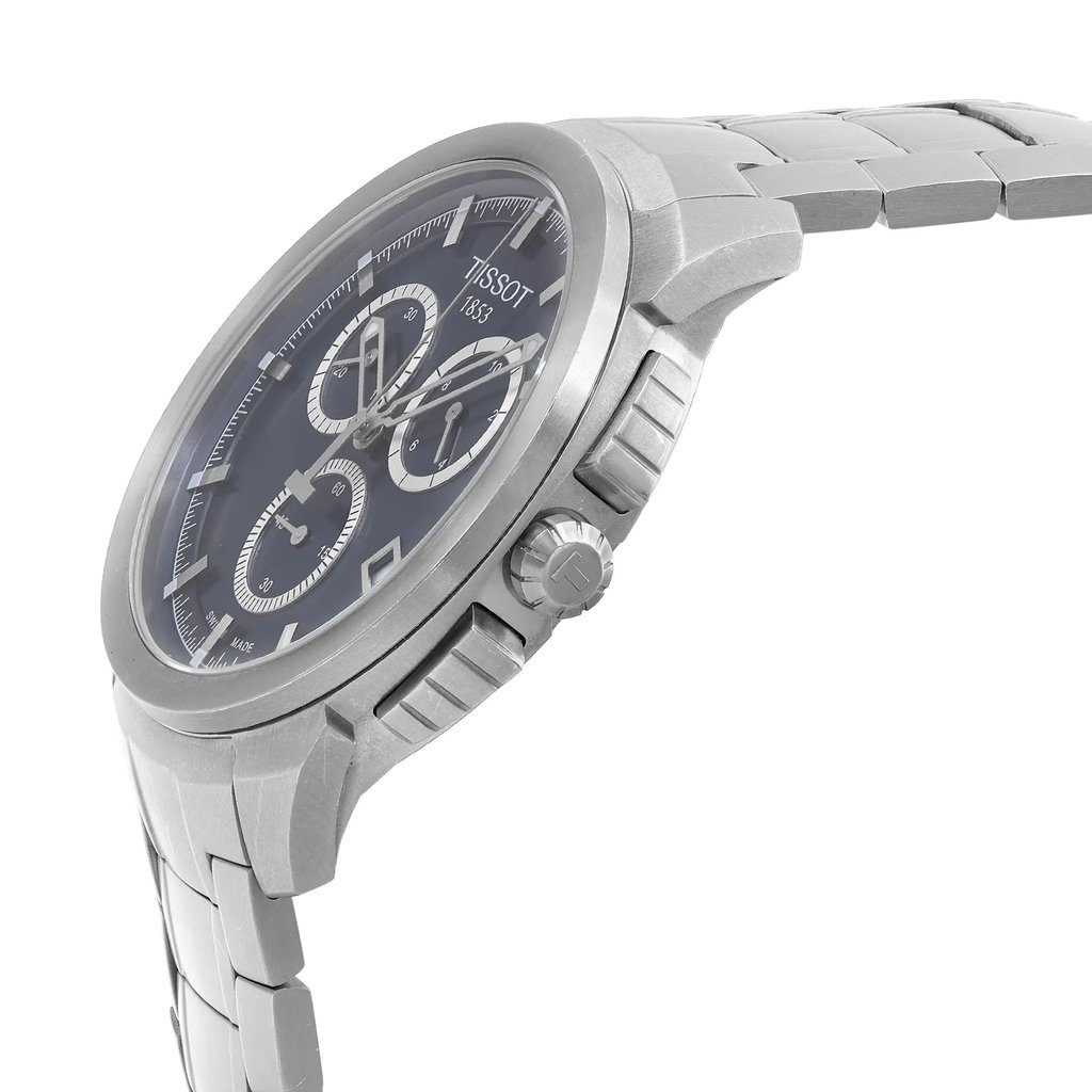 View Of Crown Facing Side Of Tissot T069.417.44.041.00 Titanium Watch Pre Owned Condition