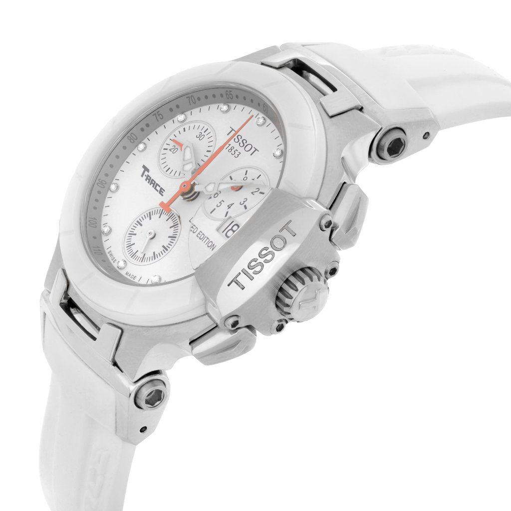 View Of Crown Facing Side Of Tissot T048.217.27.016.00 Stainless Steel Watch Display Model Condition