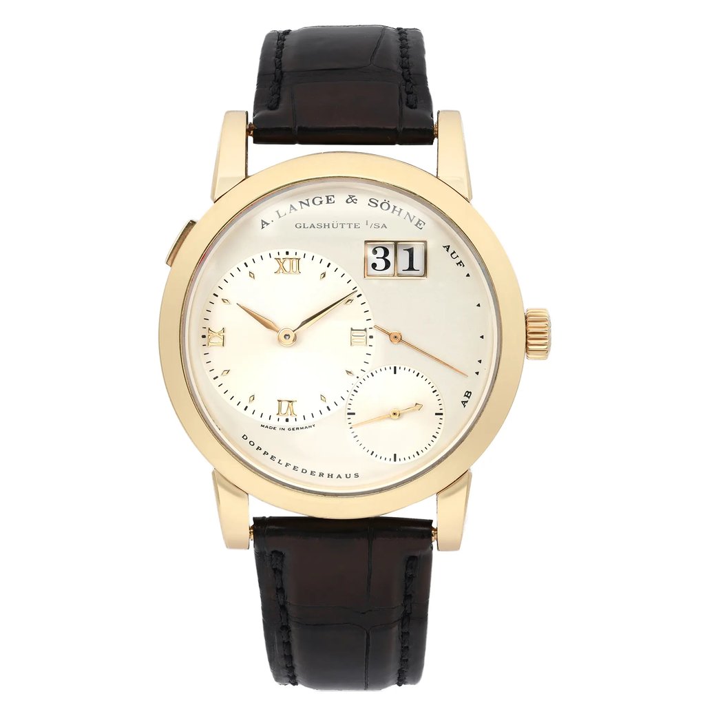 Front Full View Of A. Lange & Söhne 101.021 Yellow Gold Watch Pre Owned Condition Good