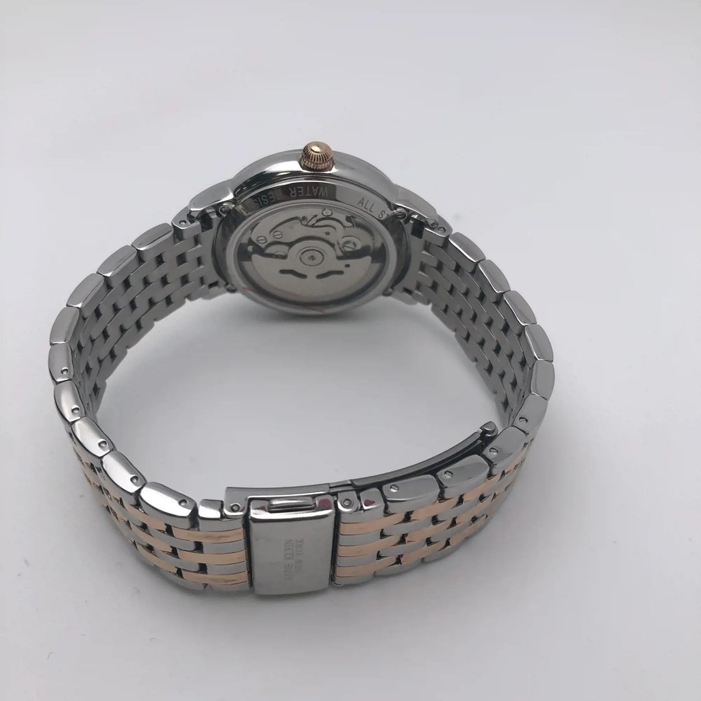 Back View Of Exhibition Back Case And Closed Stainless Steel Band Of Anne Klein 12/2339MPRT Watch New With Defects Condition