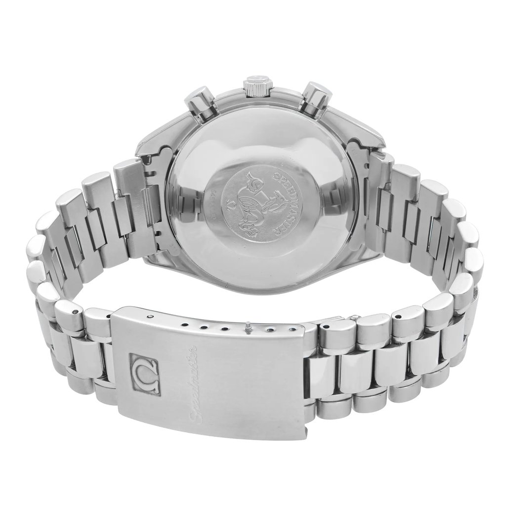 Back View Of Solid Back Case And Closed Stainless Steel Band Of OMEGA 3511.80.00 Watch Pre Owned Condition