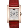 Up Close Front Facing Picture Of Cartier WJTA0009 Rose Gold Watch Pre Owned Condition