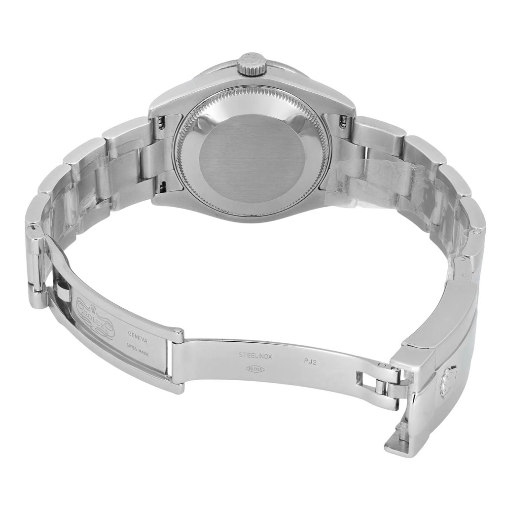 Back View Of Solid Back Case And Open Stainless Steel Band Of Rolex 178240 Watch Pre Owned Condition
