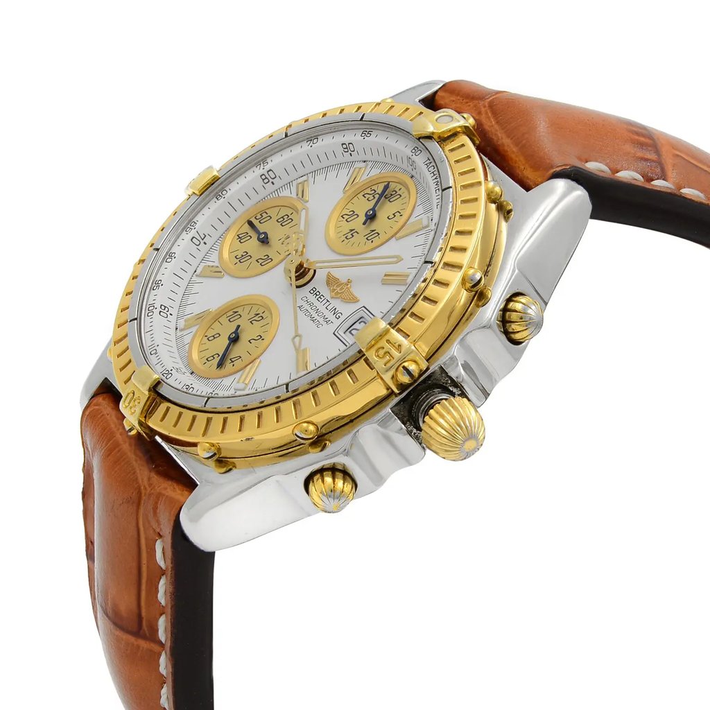 View Of Crown Facing Side Of Breitling B13050.1 Stainless Steel Watch Pre Owned Condition