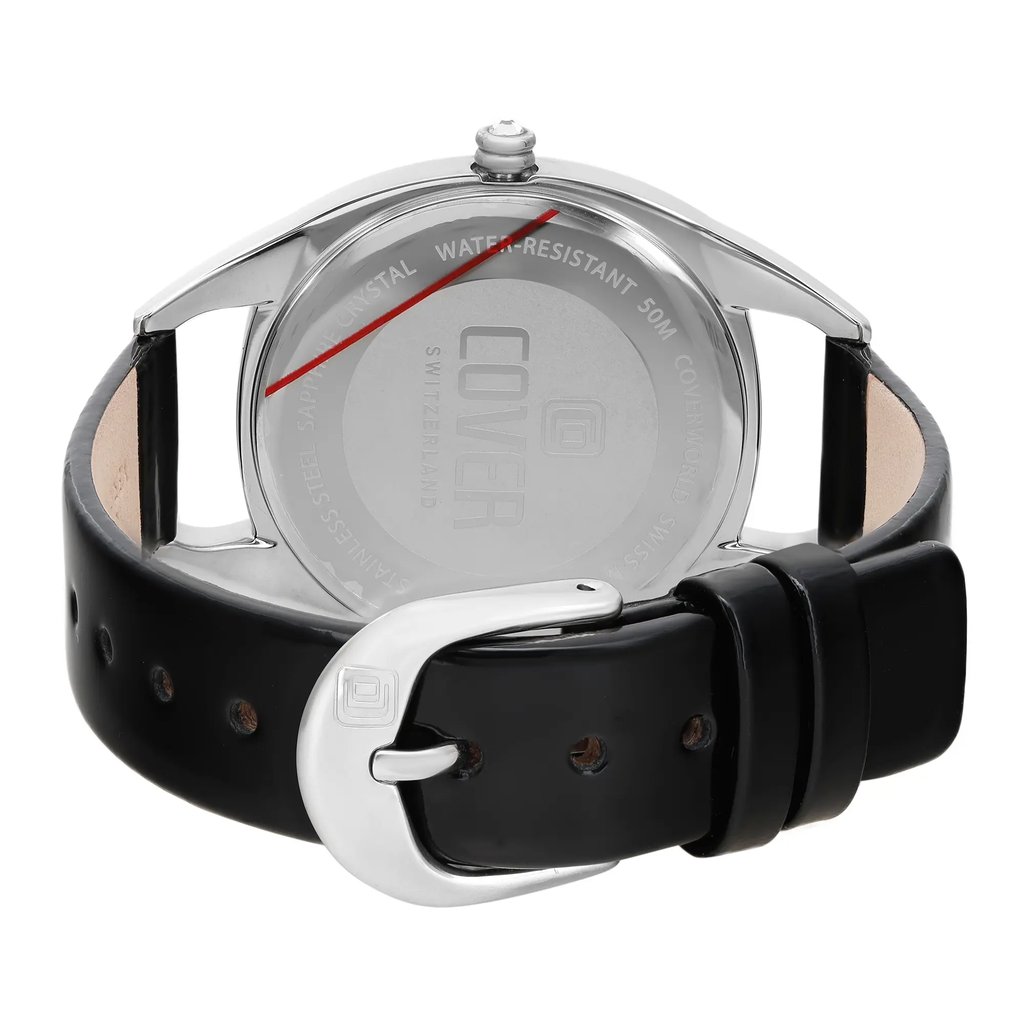 Back View Of Snap Back Case And Closed Leather Band Of COVER Co177.01 Watch Display Model Condition