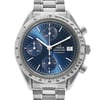 An image of a pre-owned men's OMEGA wristwatch, viewed from the front at a close distance. The watch features a polished stainless steel band and a blue dial with chronograph functions, a date indicator at the 3 o'clock position, luminous hands, and a small seconds subdial. The bezel includes a tachymeter scale.Pre-owned Omega Speedmaster Chronograph Steel Blue Dial Automatic Men's Watch 3511.80.00. The Watch Shows Minor Patina on Hour Markers, and on Hands. The Watch Bezel Shows Minor Dents Between 225-200 Number. No Original Box and Papers are Included. Comes with Chronostore Presentation Box and Authenticity Card. Covered by 1-year Chronostore Warranty. Worldwide Shipment with a 30-day Hassle-Free Return Available.

