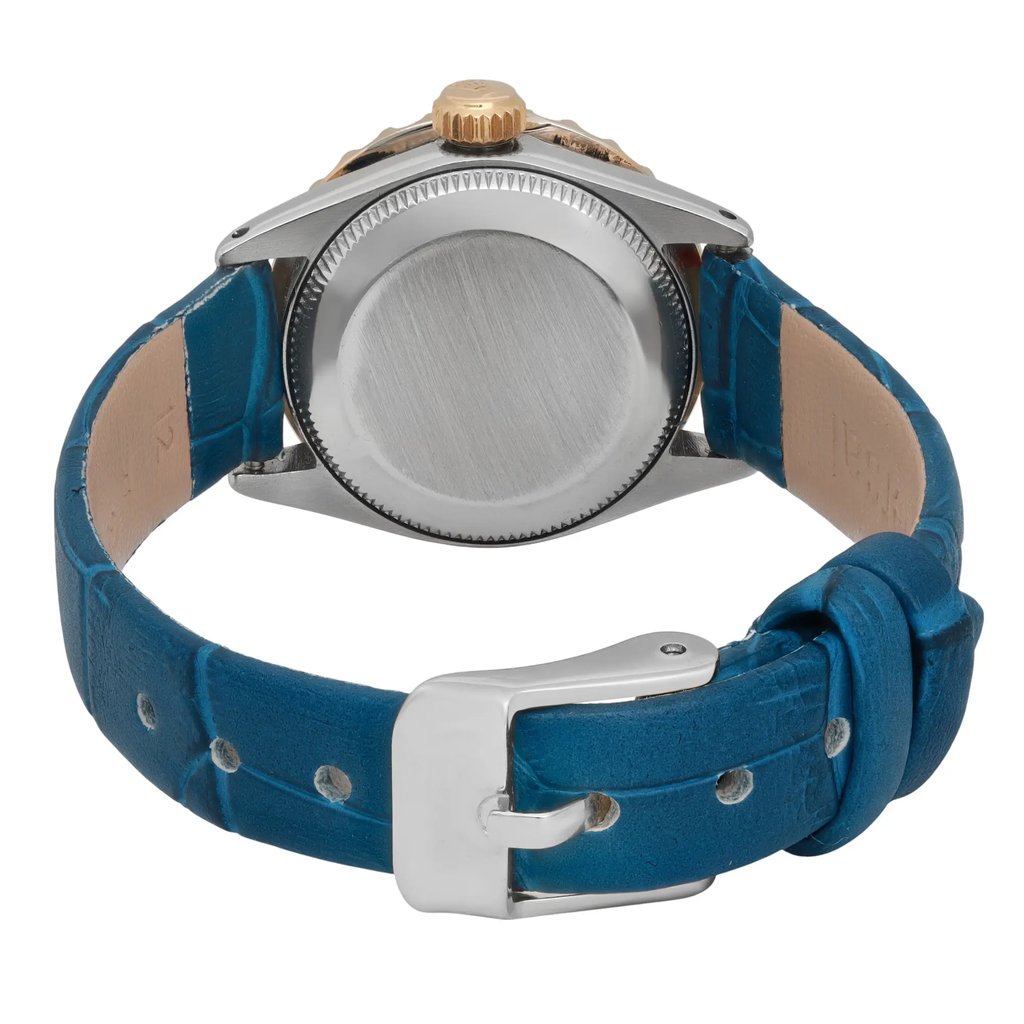 Back View Of Solid Back Case And Closed Leather Band Of Rolex 6621 Watch Pre Owned Condition