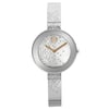 An image of a Wristwatch by Movado. This Pre Owned item is designed for Women, featuring a Casual style. It has a Quartz movement and an Analog display with a Silver dial color. The indices include 12-Hour Dial,Non-Numeric Hour Marks. The band is made of Stainless Steel and the case is made of Stainless Steel. The watch has a Round shape with a case size of 28 mm and a case thickness of 8 mm.