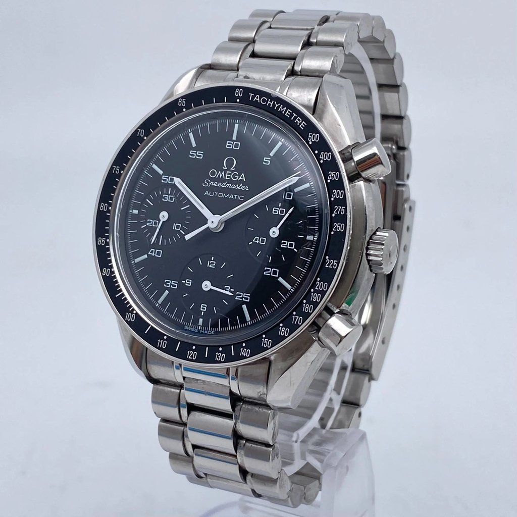 View Of Crown Facing Side Of OMEGA 3510.50.00 Stainless Steel Watch Pre Owned Condition