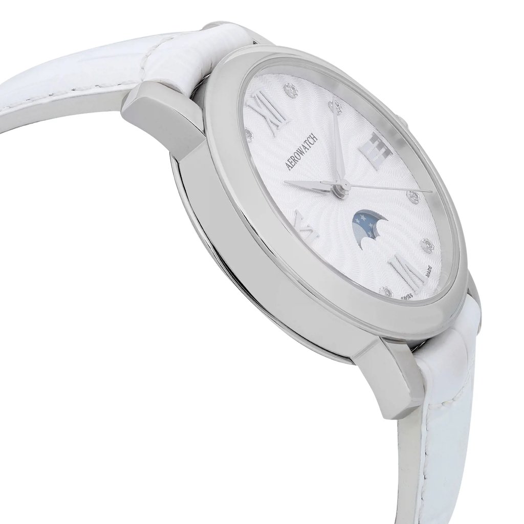 View Of Opposite Crown Facing Side Of AEROWATCH 43938-AA03 Stainless Steel Watch Display Model Condition