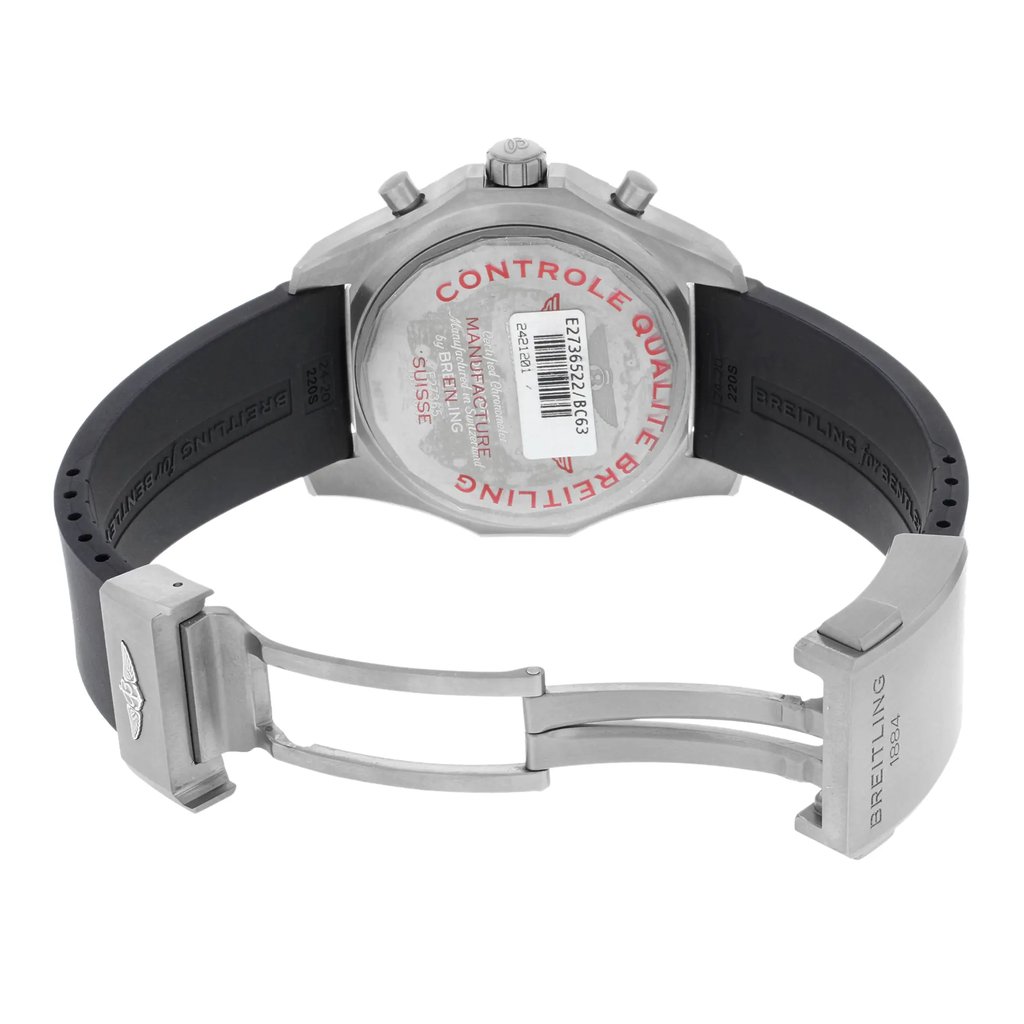 Back View Of {Caseback} Back Case And Open Silicon/Rubber Band Of Breitling E2736522/BC63-220S Watch Display Model Condition