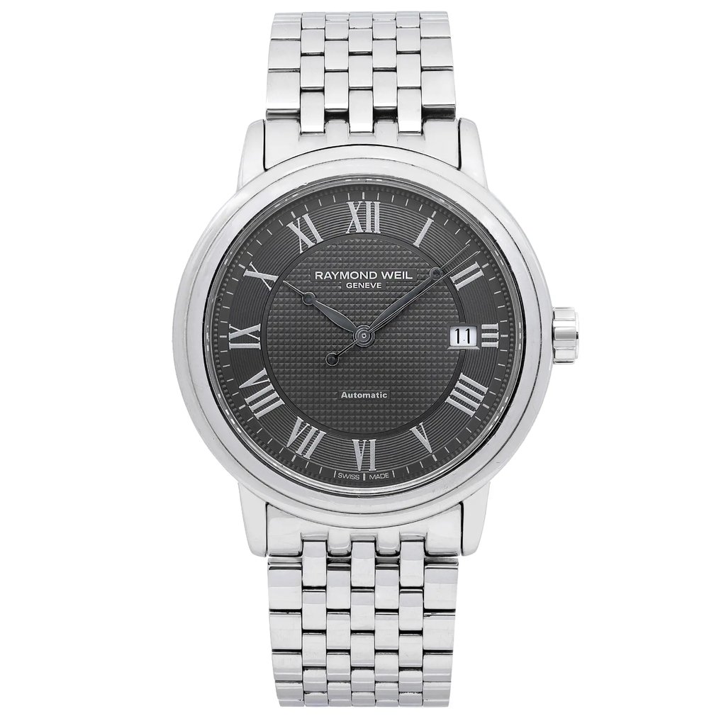 Front Full View Of RAYMOND WEIL 2837-ST-00609 Stainless Steel Watch Pre Owned Condition Good
