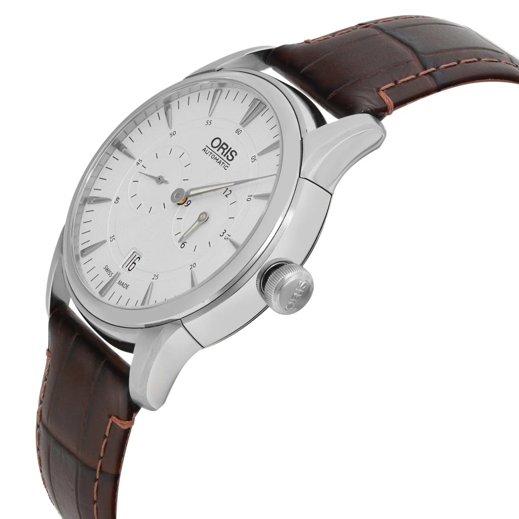 View Of Crown Facing Side Of Oris 01 749 7667 4051-07 5 21 70FC Stainless Steel Watch Pre Owned Condition