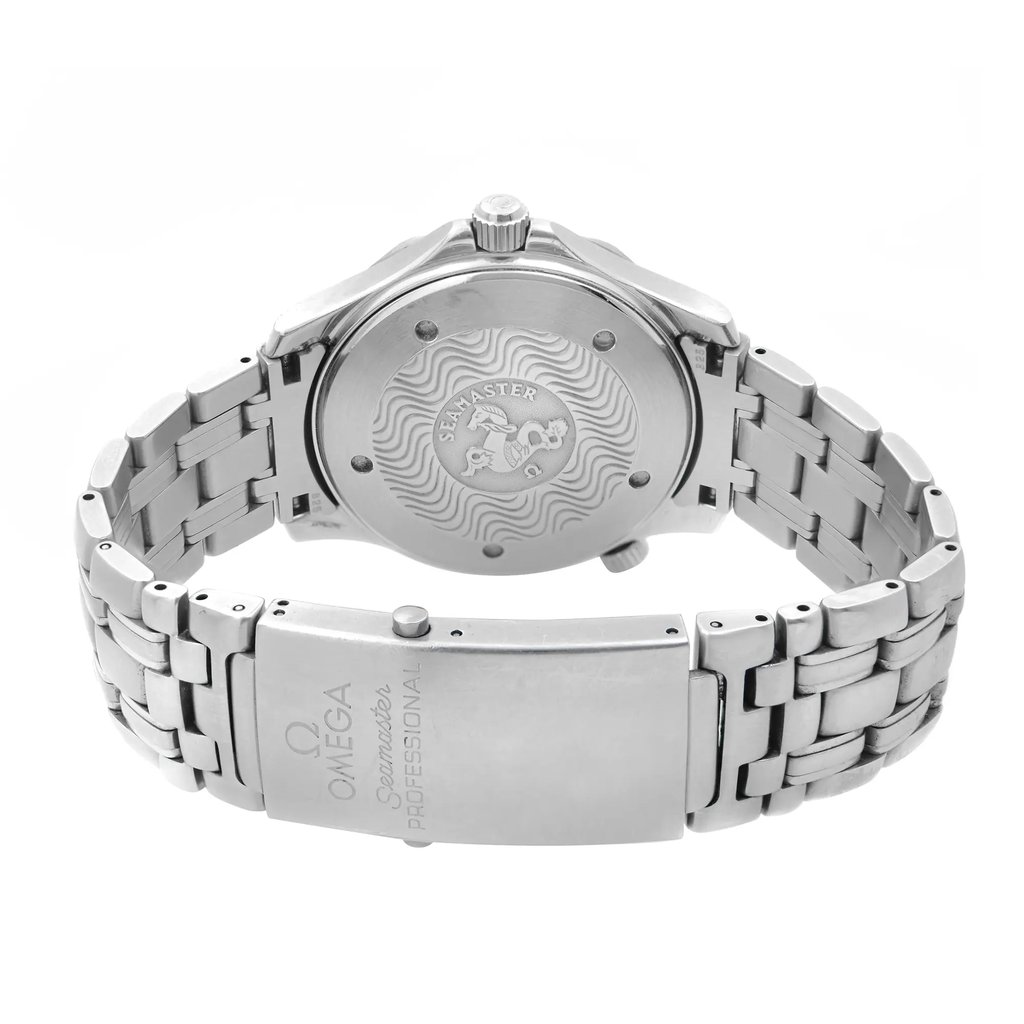 Back View Of Solid Back Case And Closed Stainless Steel Band Of OMEGA 2541.80.00 Watch Pre Owned Condition