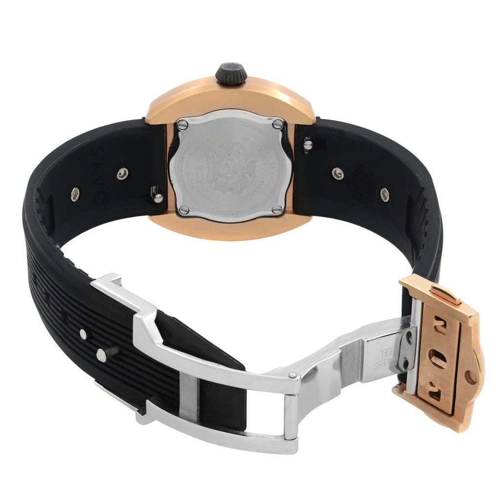Back View Of Screwback Back Case And Open Rubber Band Of Savoy G4004J.02A.RB04 Watch New With Defects Condition