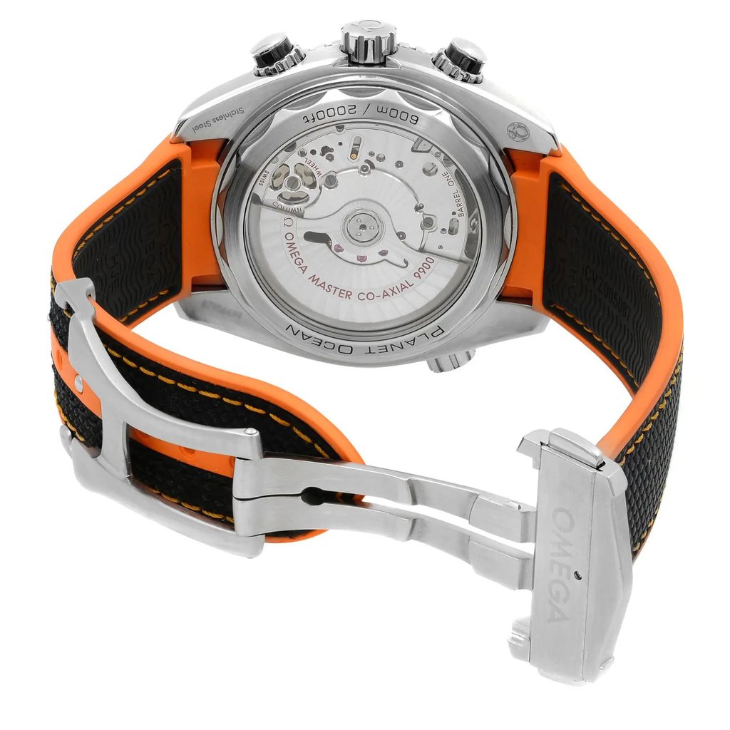 Back View Of {Caseback} Back Case And Open Rubber Band Of OMEGA 215.32.46.51.01.001 Watch Unworn Condition