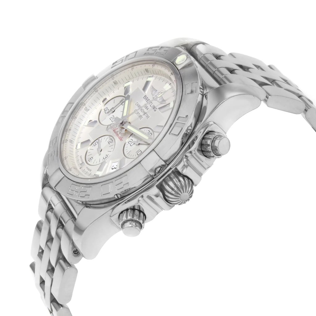 View Of Crown Facing Side Of Breitling AB011011/G684-375A Stainless Steel Watch Pre Owned Condition
