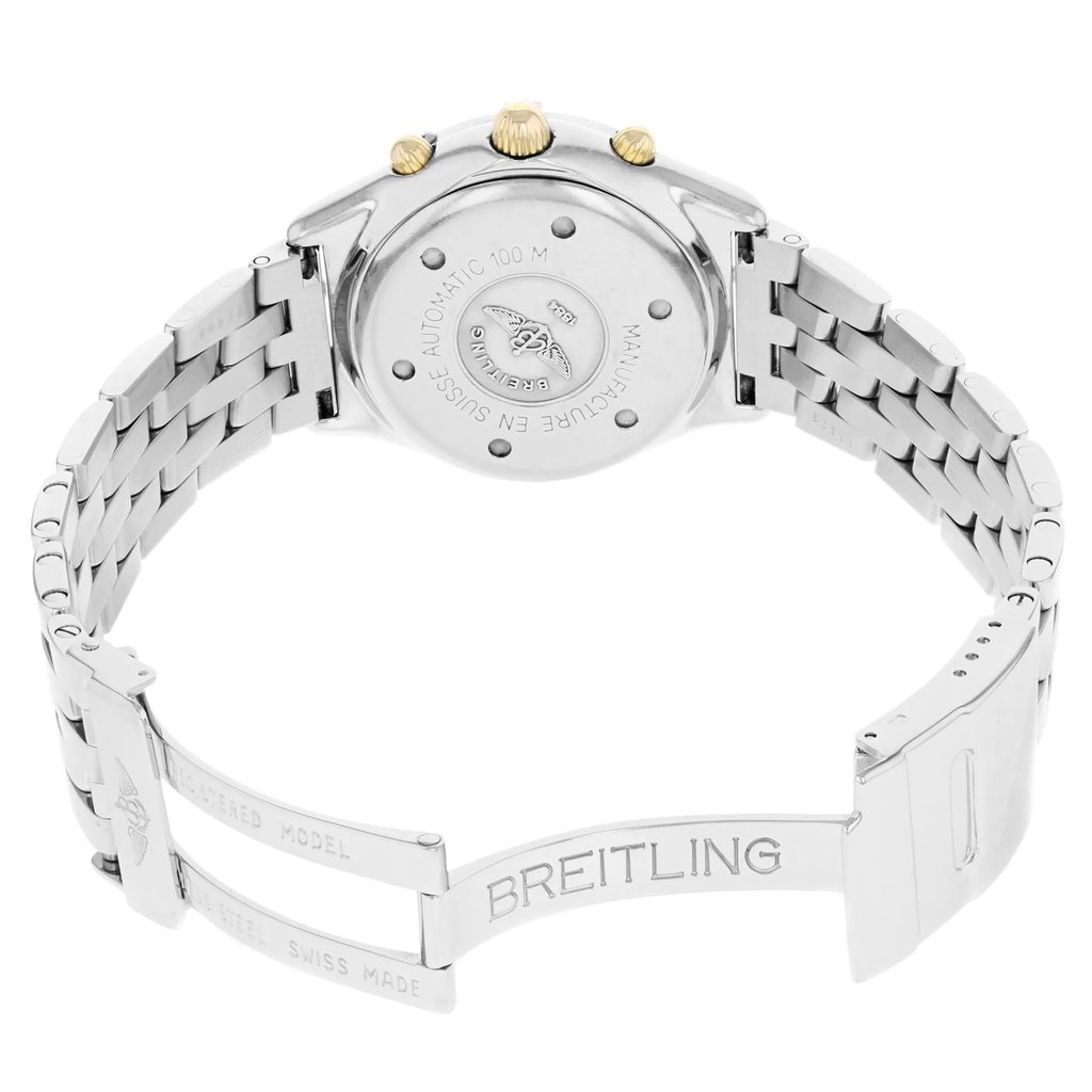 Back View Of {Caseback} Back Case And Open Stainless Steel Band Of Breitling B30012 Watch Pre Owned Condition