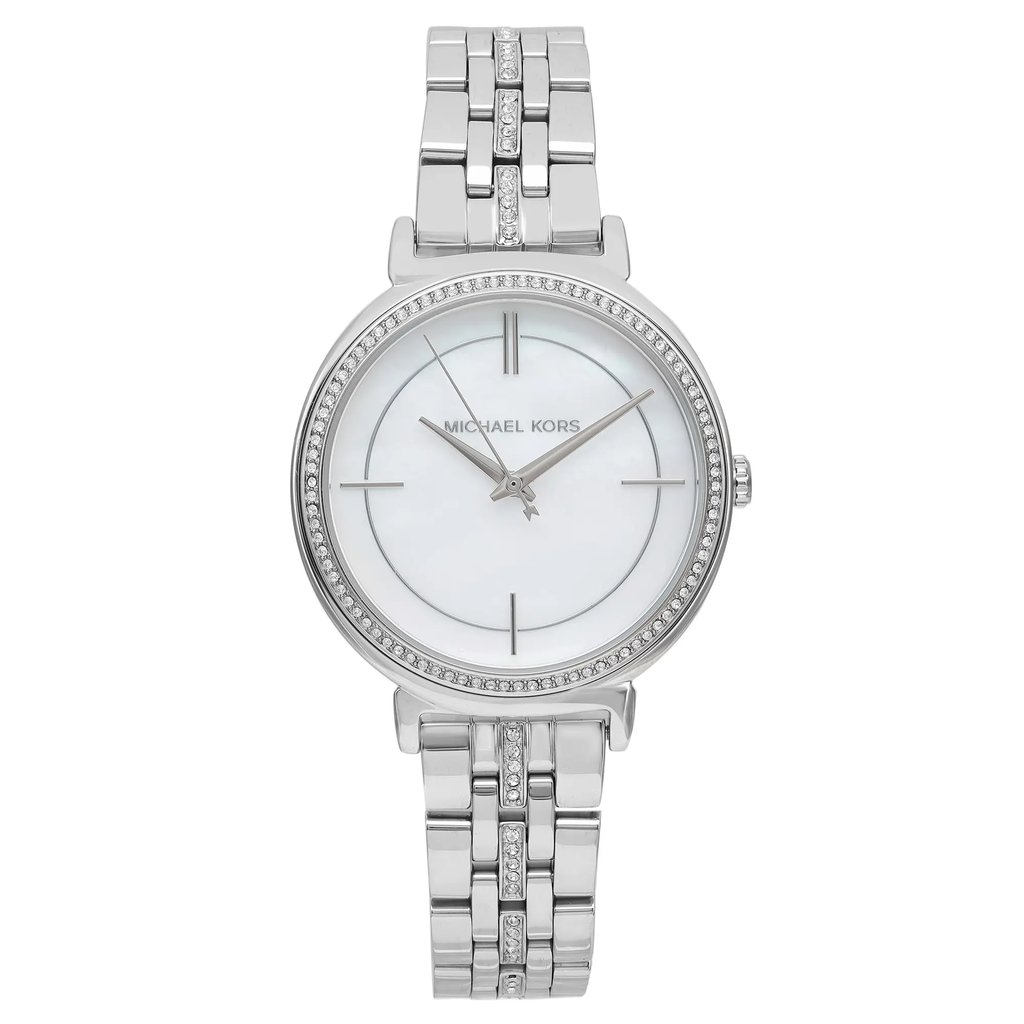 Front Full View Of Michael Kors MK3641 Stainless Steel Watch Display Model Condition Excellent