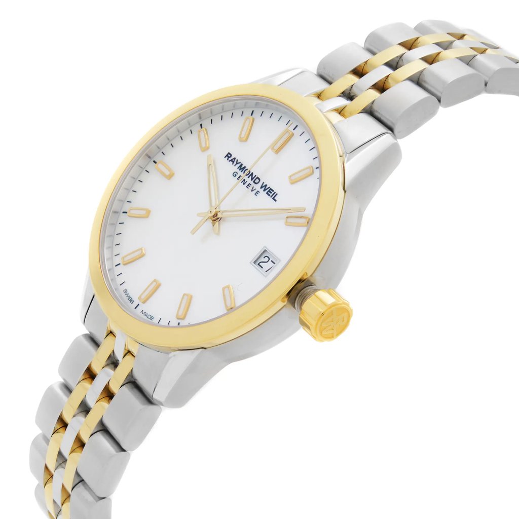 View Of Crown Facing Side Of RAYMOND WEIL 5634-STP-97021 Stainless Steel Watch Unworn Condition