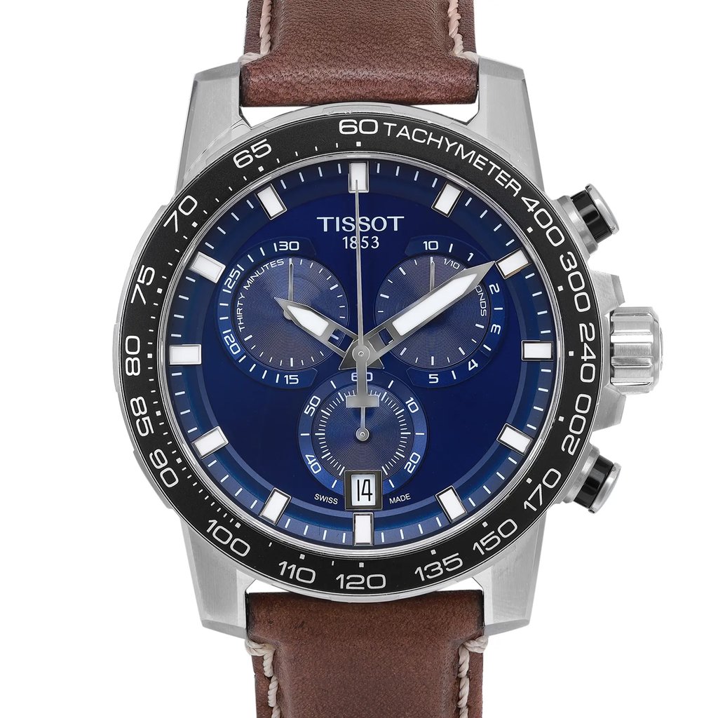 Up Close Front Facing Picture Of Tissot T125.617.16.041.00 Stainless Steel Watch Pre Owned Condition