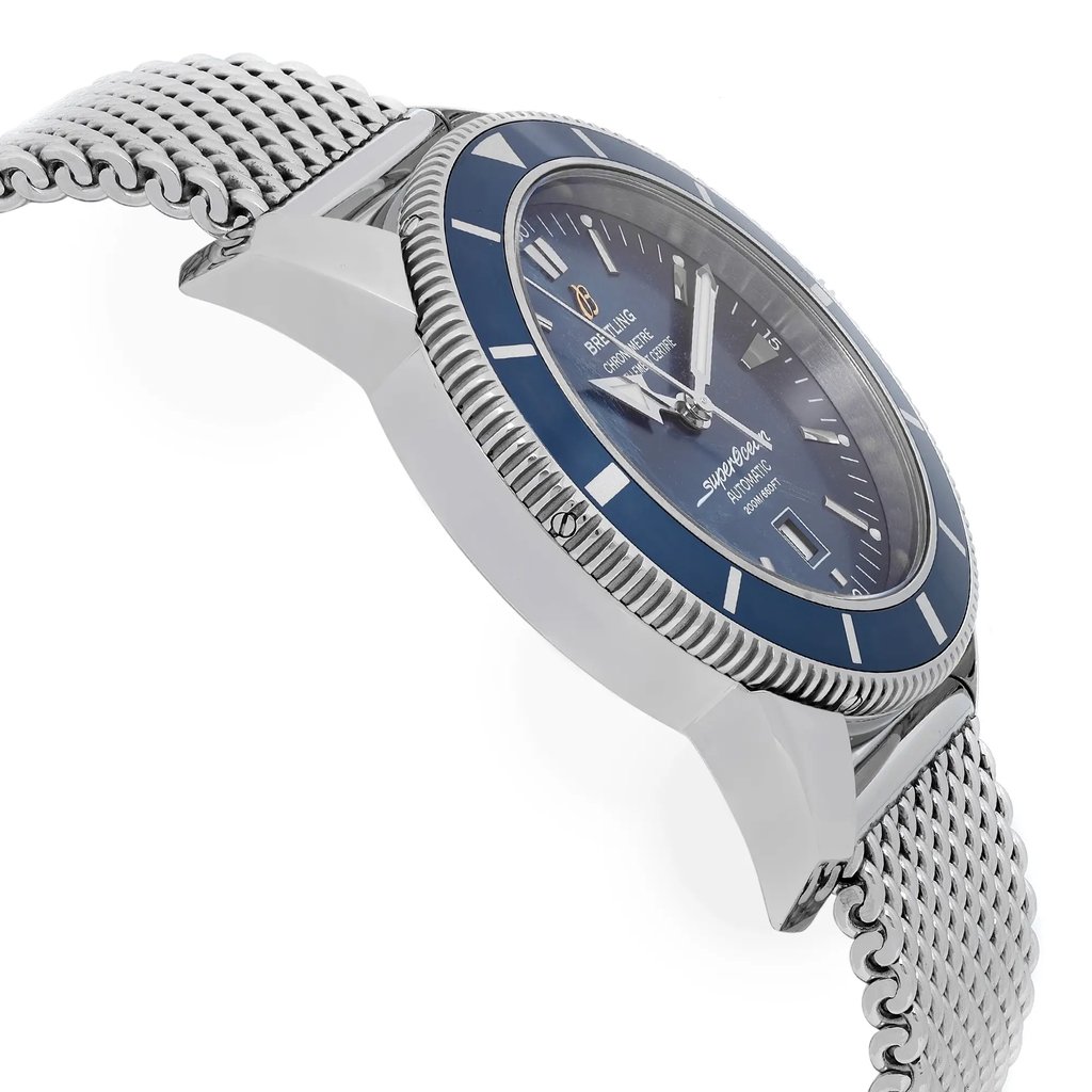 View Of Opposite Crown Facing Side Of Breitling A1732016-C734SS Stainless Steel Watch Pre Owned Condition