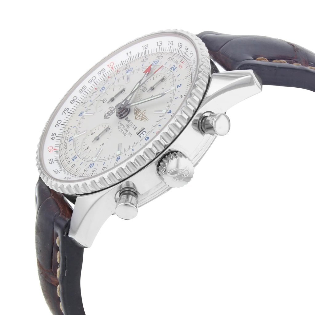View Of Crown Facing Side Of Breitling A24322 Stainless Steel Watch Pre Owned Condition