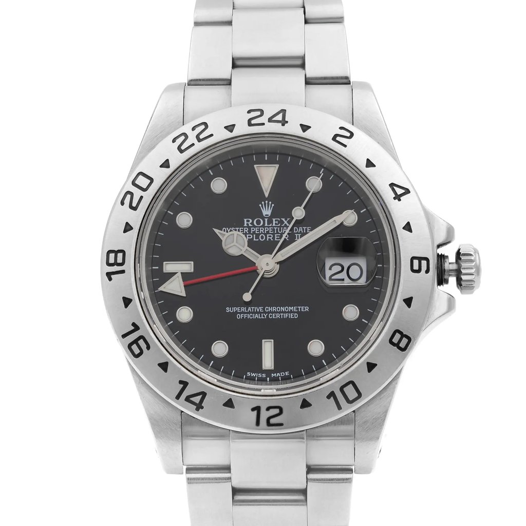 Up Close Front Facing Picture Of Rolex 16570 Stainless Steel Watch Pre Owned Condition