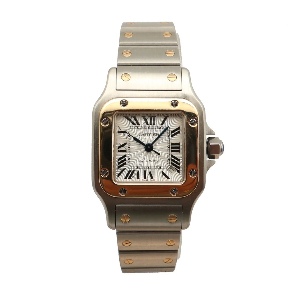 Front Full View Of Cartier 2423 Stainless Steel Watch Pre Owned Condition Good